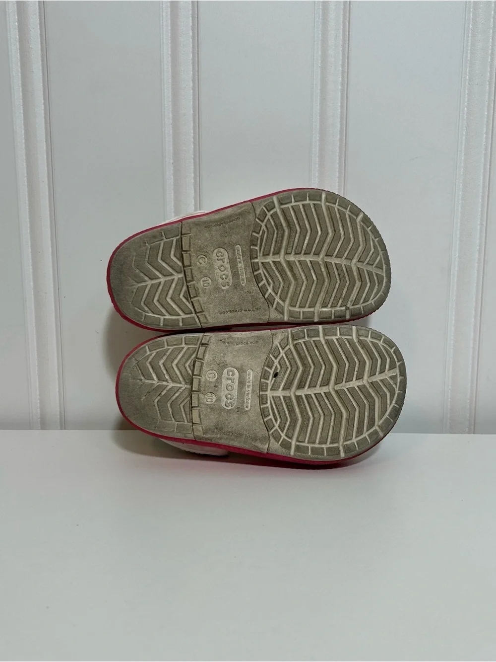 CROCS Kids White Clog with Pink Midsole